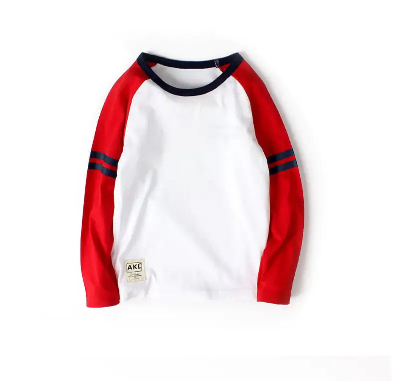 Children's Cartoon Long-Sleeved T-shirt with Contrast Print