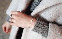 S925 Silver Ginkgo Leaf Bracelet with Freshwater Pearl