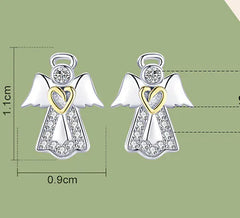 S925 Silver Angel Earrings - Hypoallergenic Studs