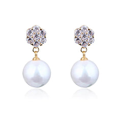 Fashionable Korean Style 925 Silver Pearl Earrings