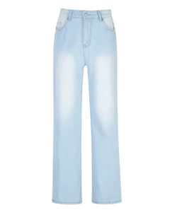 High-Waist Loose Wide-Leg Jeans