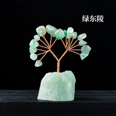 Natural Colorful Crystal Tree with Amethyst Base Decor