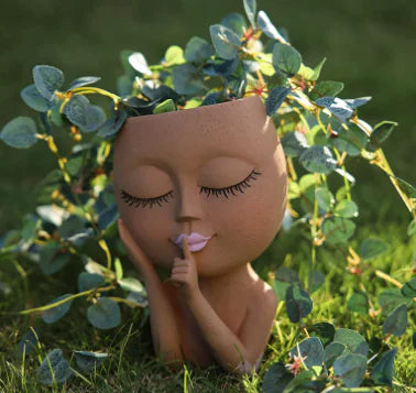 Resin Face Planter Decor in European Style