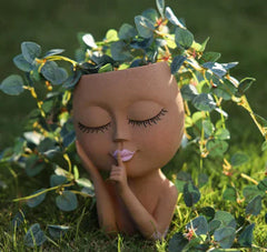 Resin Face Planter Decor in European Style