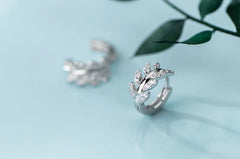 S925 Silver Leaf Earrings with Minimalist Design