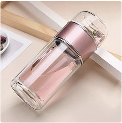 Double-Layer Glass Tea Infuser Cup