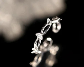 Ginkgo Leaf Design S925 Silver Ring for Women
