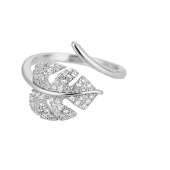 Vintage Adjustable Midsummer Palm Leaf Fashion Ring