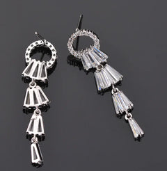 Korean Style 925 Silver Stud Earrings with Zirconia