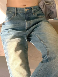 High Rise Wide Leg Thigh High Waist Boyfriend Jeans