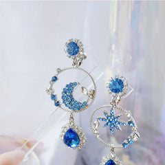 925 Silver Fairy Style Tassel Earrings with Diamonds