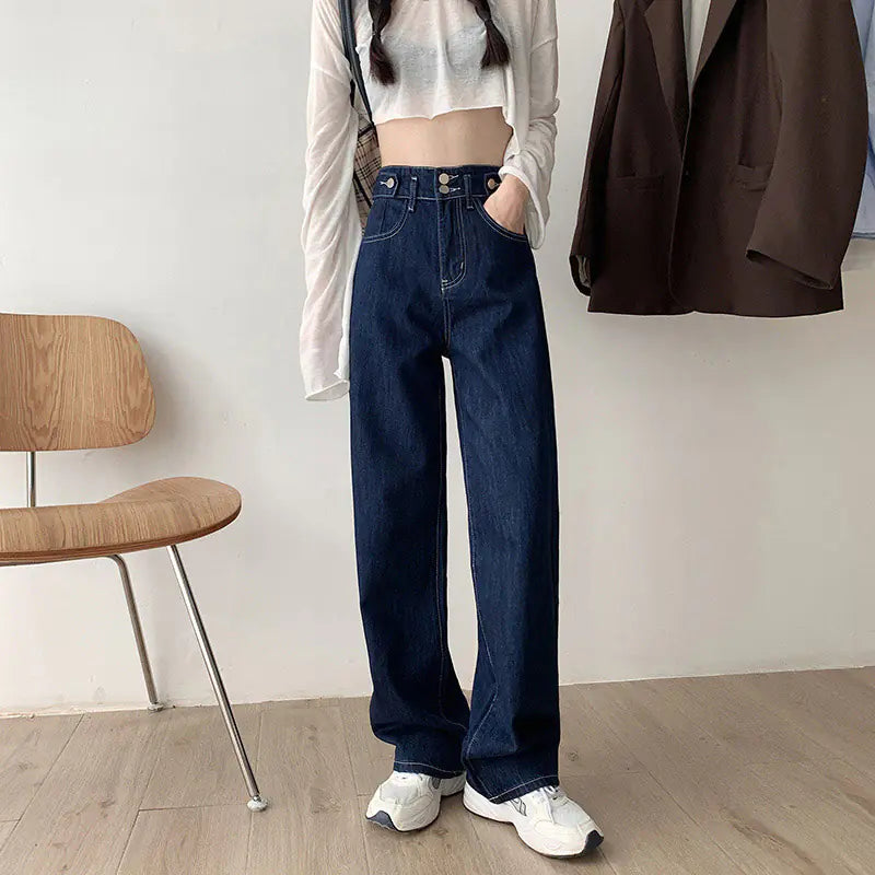 High-Rise Loose Straight-Leg Jeans for Women