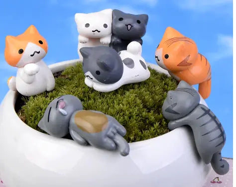 Cozy Moss Micro Landscape Decor - DIY Cute Cat Figure