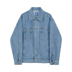 Trendy Loose Fit Denim Work Jacket for Men