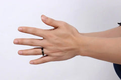 Men's Black Gold Tungsten Ring with Brushed Finish