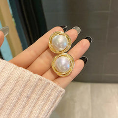 925 Silver Spiral Pearl Stud Earrings for Women