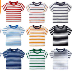 Casual Short-Sleeved Striped T-Shirt for Boys