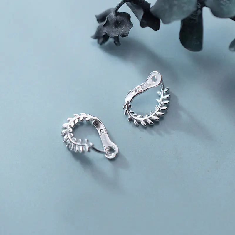 S925 Silver Minimalist Leaf Earrings and Accessories