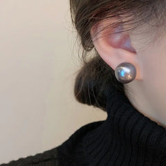 925 Silver Korean Style Pearl Stud Earrings for Women