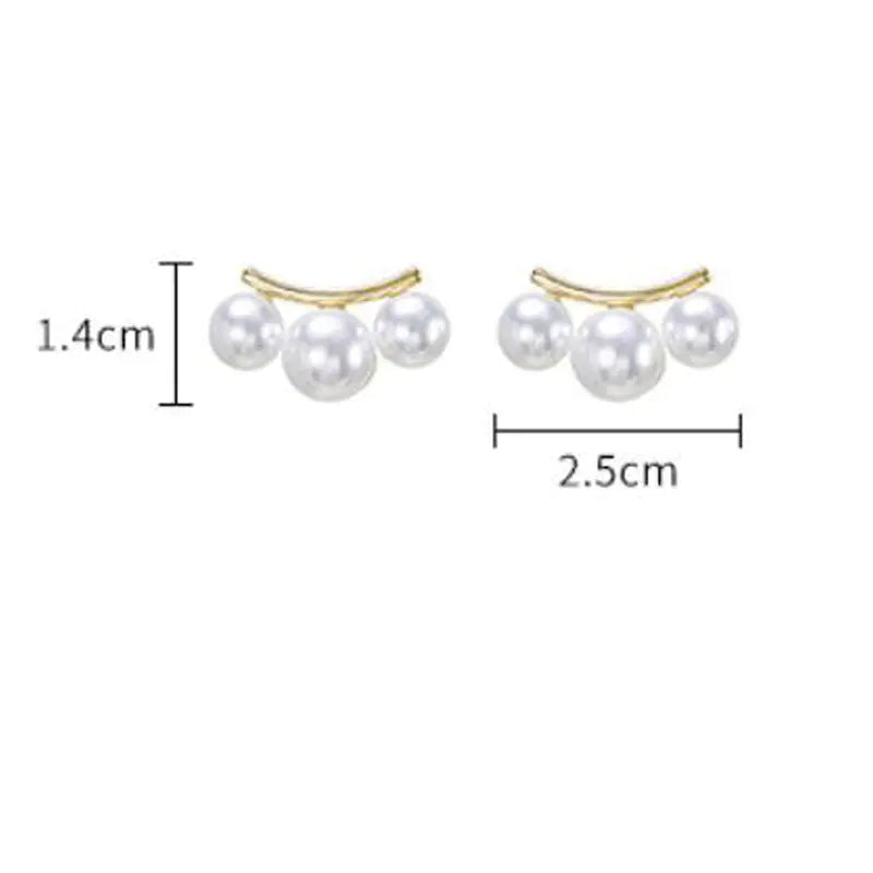 925 Silver Pearl Stud Earrings for Women - Minimalist Style