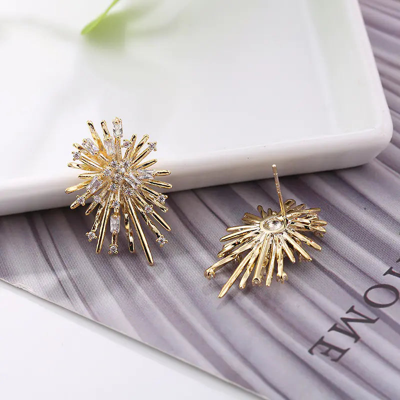 Korean Style 925 Silver Zirconia Stud Earrings