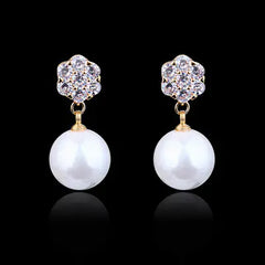 Fashionable Korean Style 925 Silver Pearl Earrings