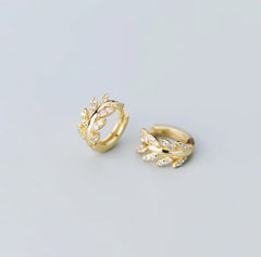 S925 Silver Leaf Earrings with Minimalist Design