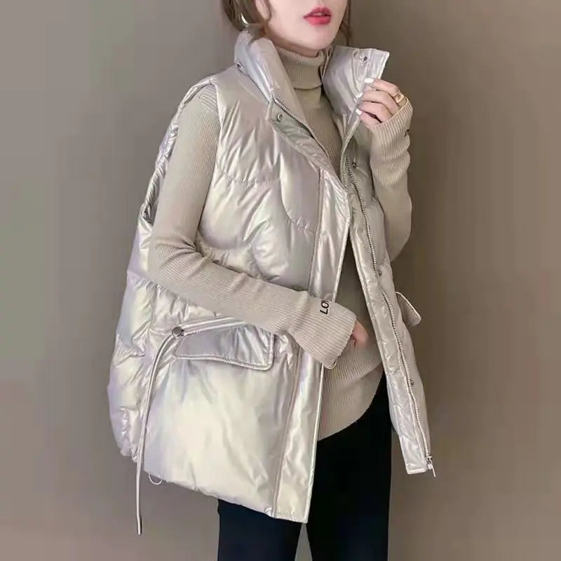 Women's Autumn Winter Short Down Cotton Vest Jacket