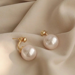 925 Silver Korean Style Pearl Stud Earrings for Women