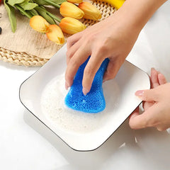 Silicone Double-Sided Dish Sponge for Kitchen Cleaning