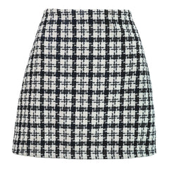 Retro High-Waisted Woolen A-Line Skirt for Women