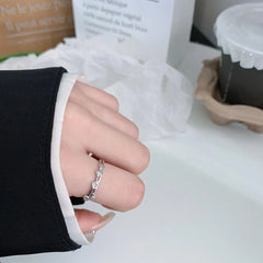 S925 Silver Ginkgo Leaf Open Ring - Minimalist Style