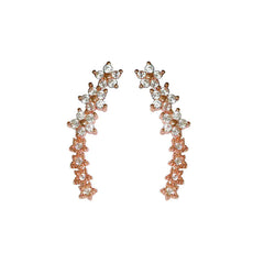 S925 Silver Starry Stud Earrings with Diamonds