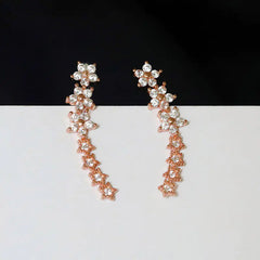 S925 Silver Starry Stud Earrings with Diamonds