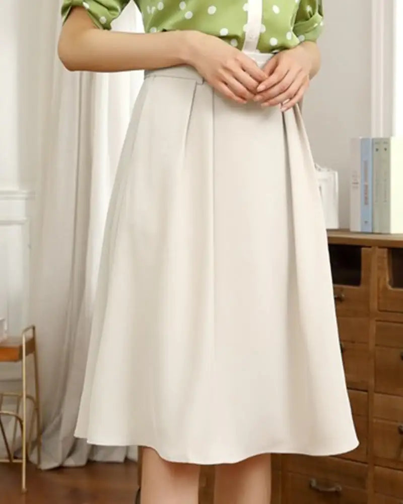 High Waist A-line Mid-length Chiffon Mermaid Skirt