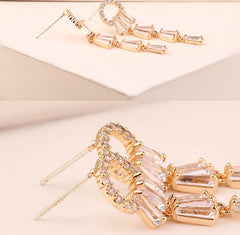 Korean Style 925 Silver Stud Earrings with Zirconia