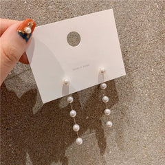 925 Silver Korean Style Pearl Stud Earrings for Women
