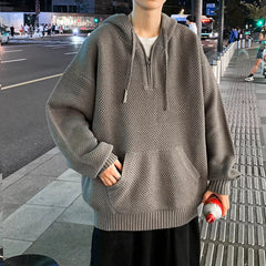 Trendy Half Zipper Sweater in Loose, Lazy Style