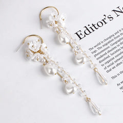 Korean Flower Pearl Earrings with 925 Silver Needle