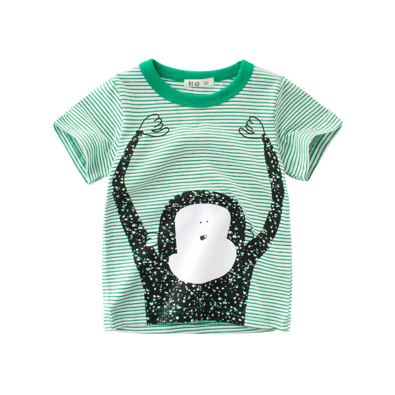 Boys' Striped Short-Sleeved T-Shirt in New Style