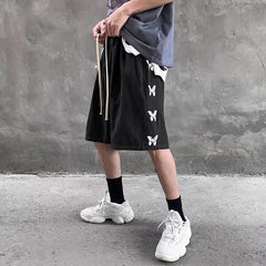 Retro High Waist Butterfly Wide Leg Pants