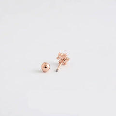 Snowflake 925 Silver Screw Earrings with Diamonds