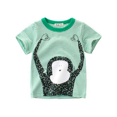Boys' Striped Short-Sleeved T-Shirt in New Style