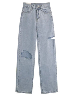 Women's High Waist Wide Leg Loose Straight Pants
