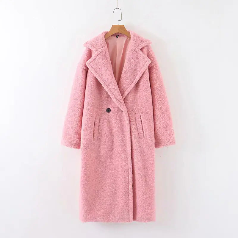 Women's Lambswool Long Coat for Autumn and Winter