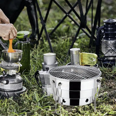 Portable Stainless Steel BBQ Grill for Camping & Picnics