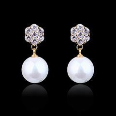 Fashionable Korean Style 925 Silver Pearl Earrings