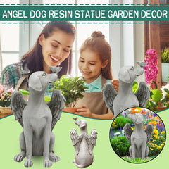 Angel Dog Butterfly Puppy Resin Garden Statue Decor