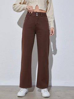 High Waist Loose Fit Straight Leg Boyfriend Jeans