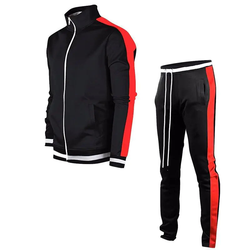 Men's Color Block Stand Collar Cardigan Jacket